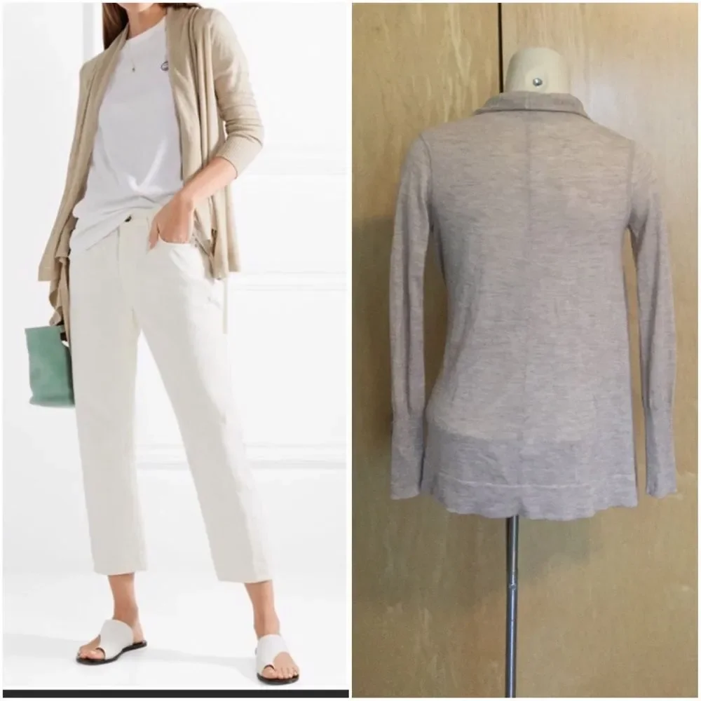 Vince Drape Front Wool And Cashmere Cardig… - Picture 9 of 10